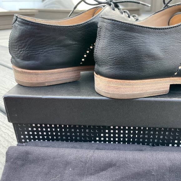 Fratelli Rossetti Black Leather Perforated Oxford - Size 37.5 IT (7-7.5 US) W - Picture 5 of 5